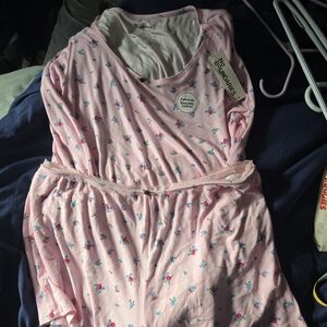 No Boundaries Pink Floral 2-Piece Ribbed Pajama Set